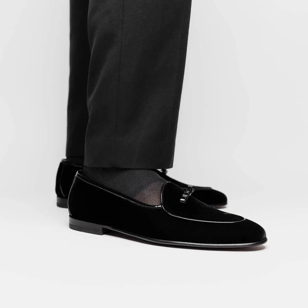 10-120-BLK ARCO Velvet Tuxedo Shoe, Black