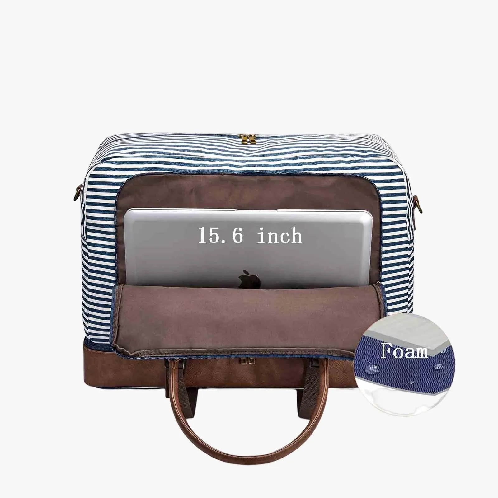 50L Canvas Duffel Bag With Shoe & Laptop Compartment