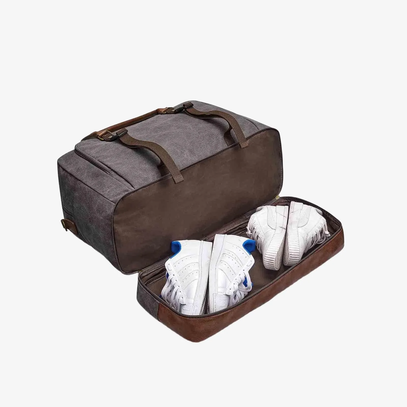 50L Canvas Duffel Bag With Shoe & Laptop Compartment