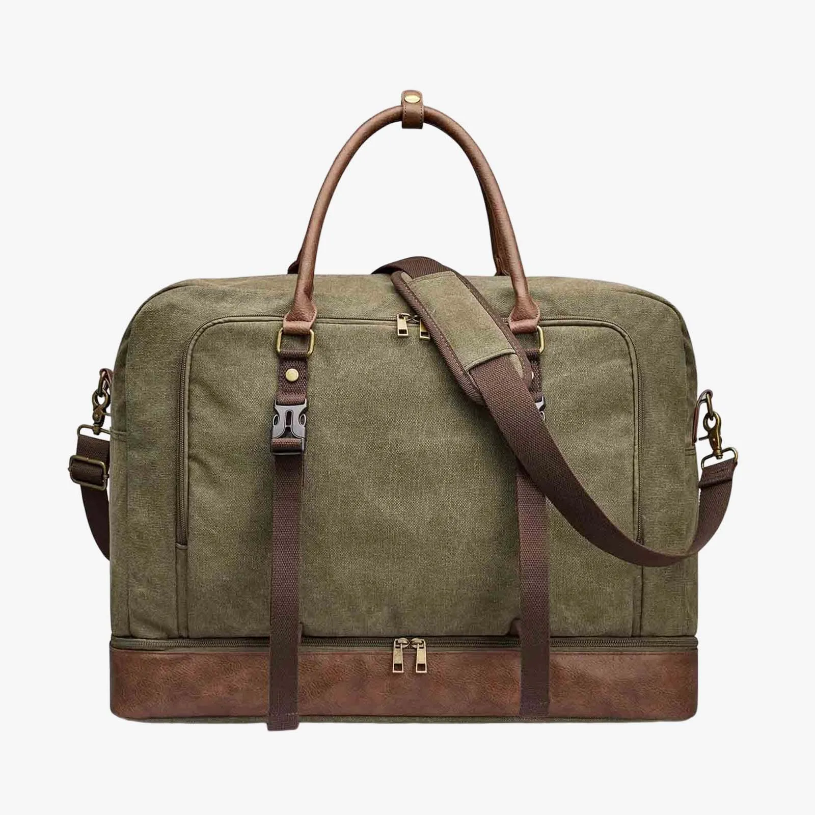 50L Canvas Duffel Bag With Shoe & Laptop Compartment