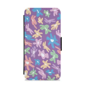 Abstract Flowers- Floral Patterns Flip / Wallet Phone Case