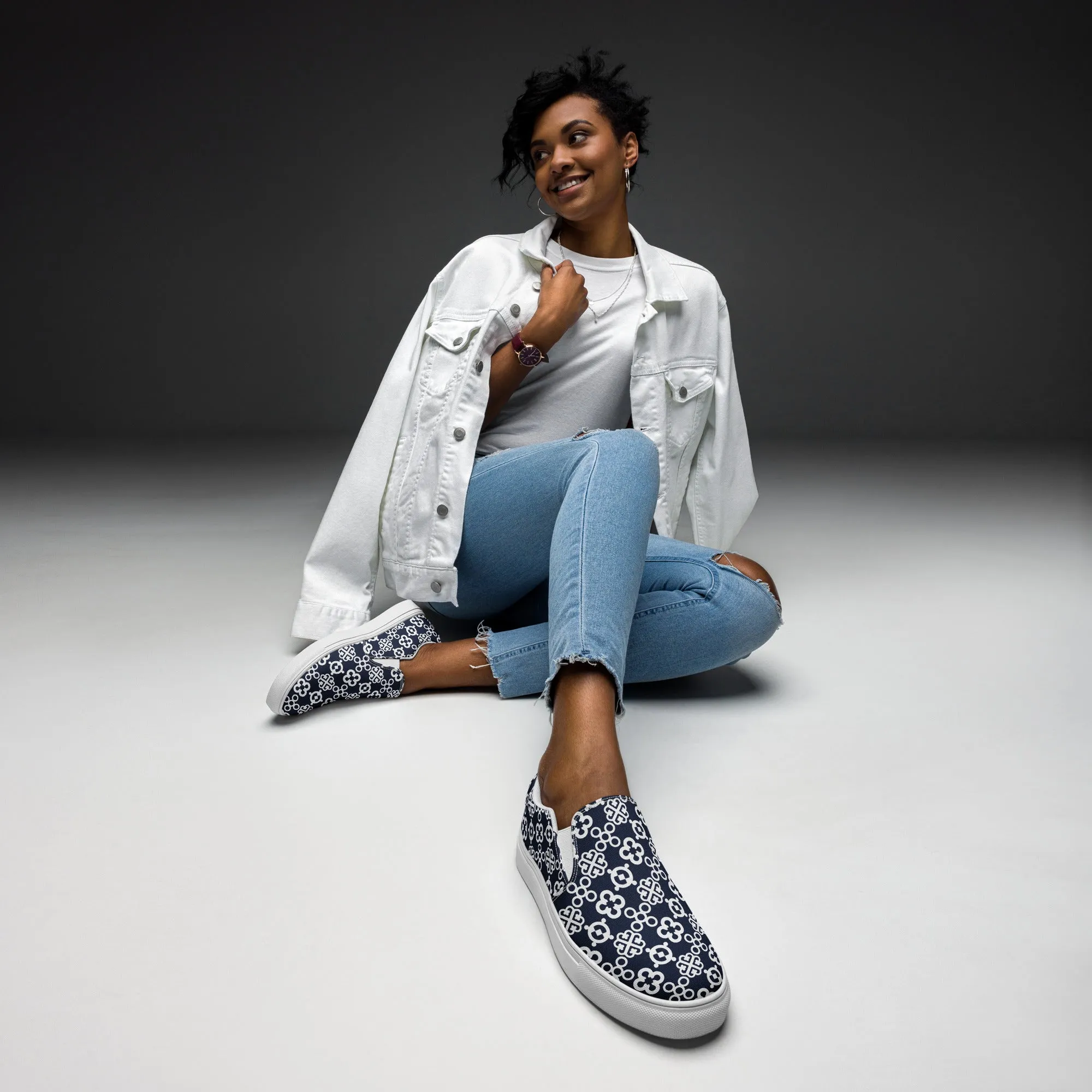 Adinkra Vibes Women’s slip-on canvas shoes