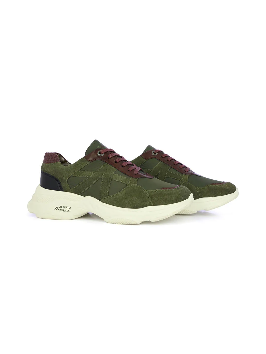 Alberto Torresi Olive Laceup Sports Shoes