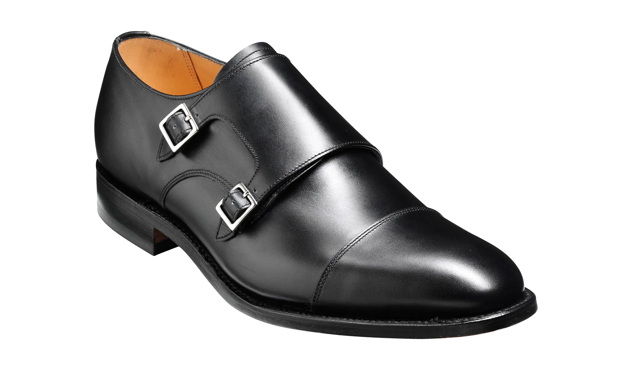 Barker Tunstall Buckle-Monk Shoe  - Black Calf