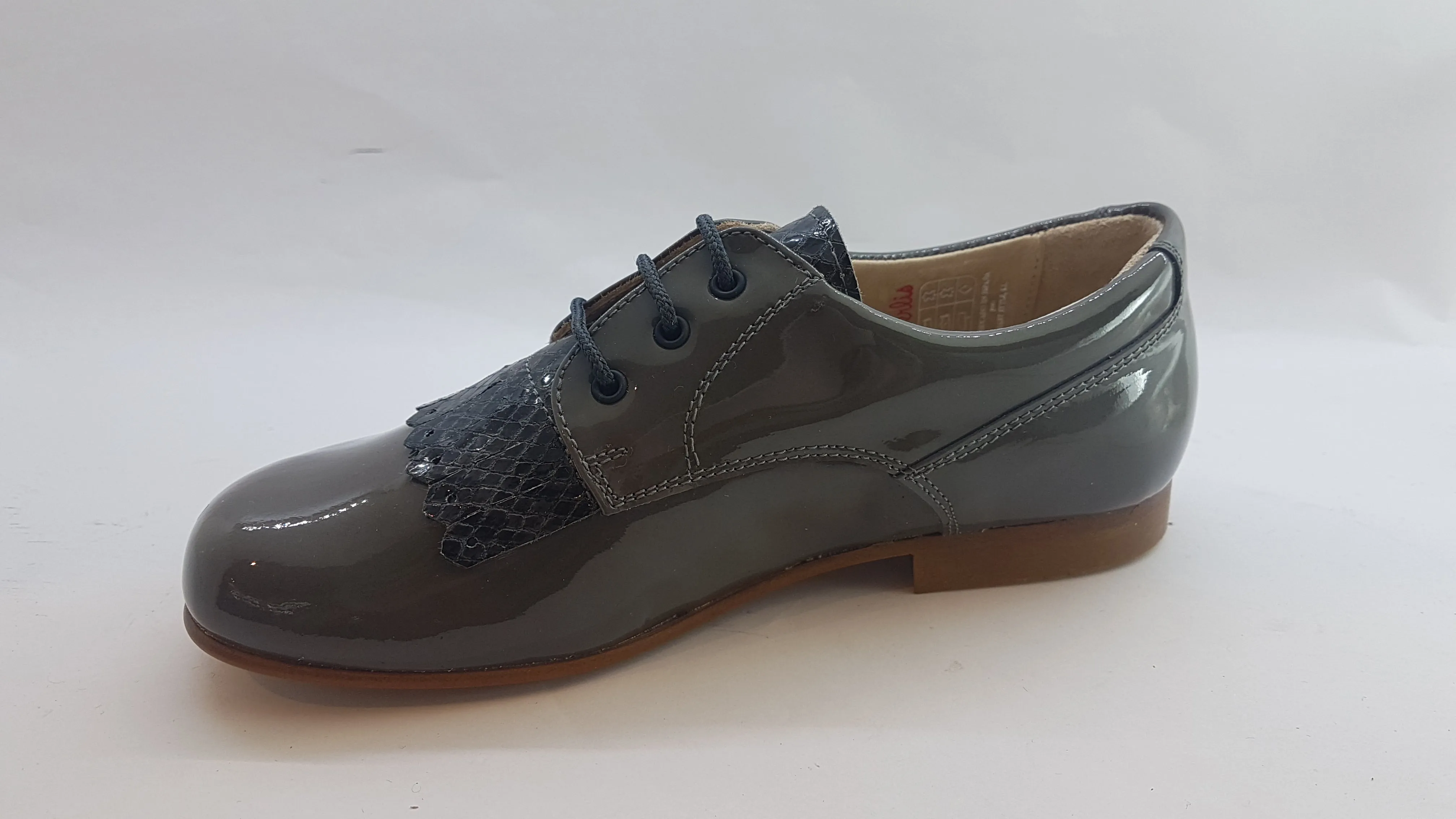 Beberlis Patent Grey Oxford Tassle Dress Shoes