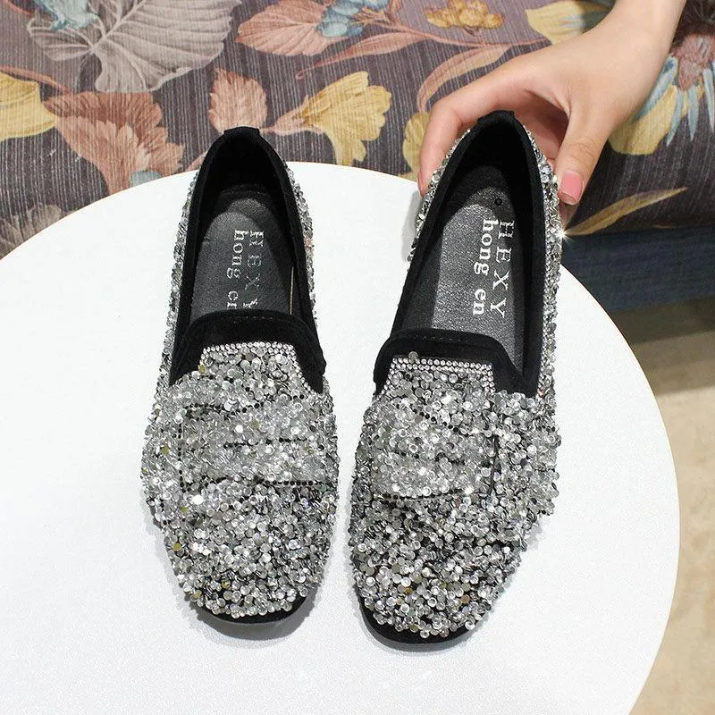 Bedazzled Buckle Front Loafers