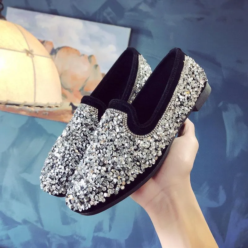 Bedazzled Buckle Front Loafers