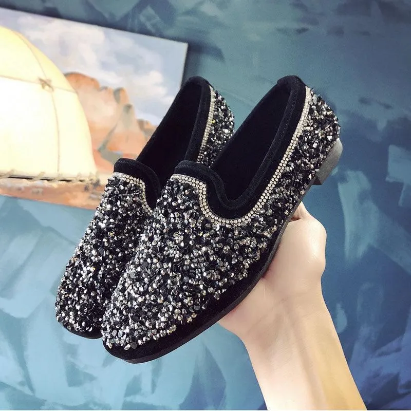 Bedazzled Buckle Front Loafers