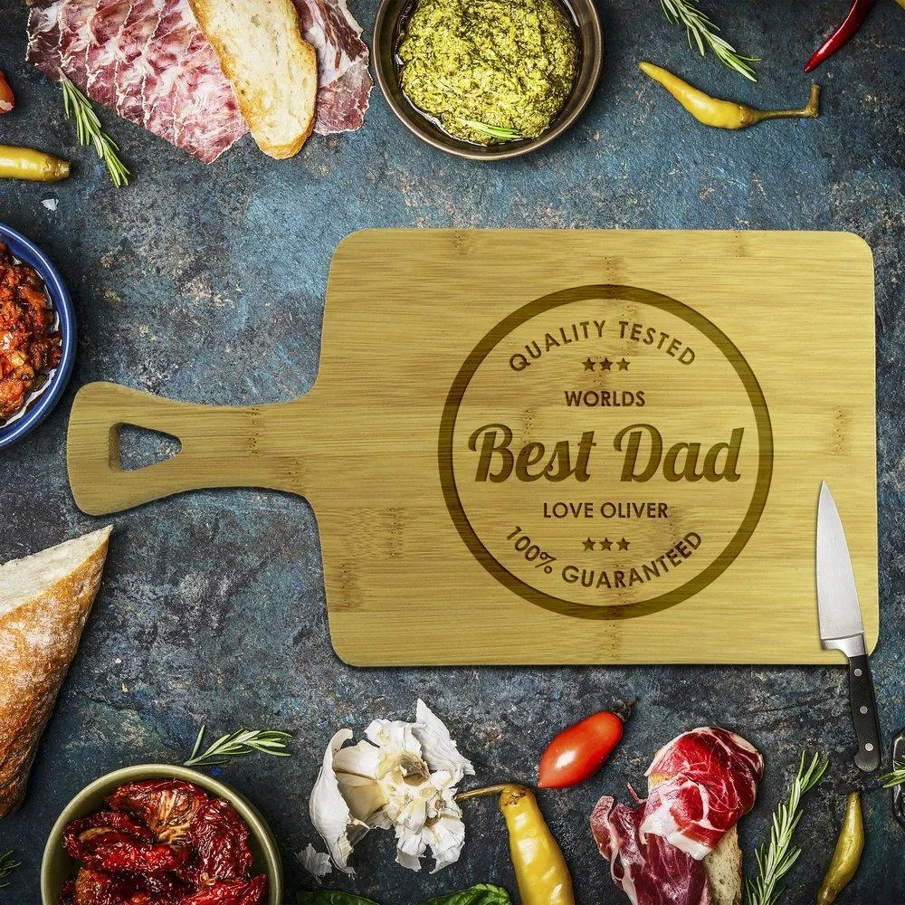 Best Dad Rectangle Bamboo Serving Board