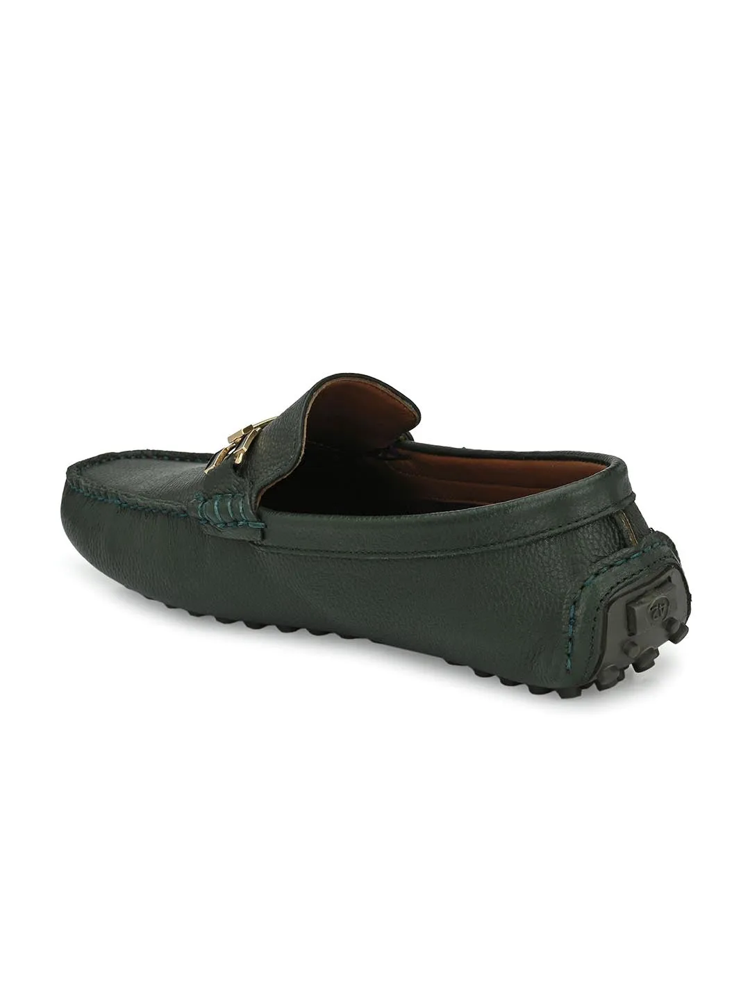 Bingo Green Loafers with Buckle