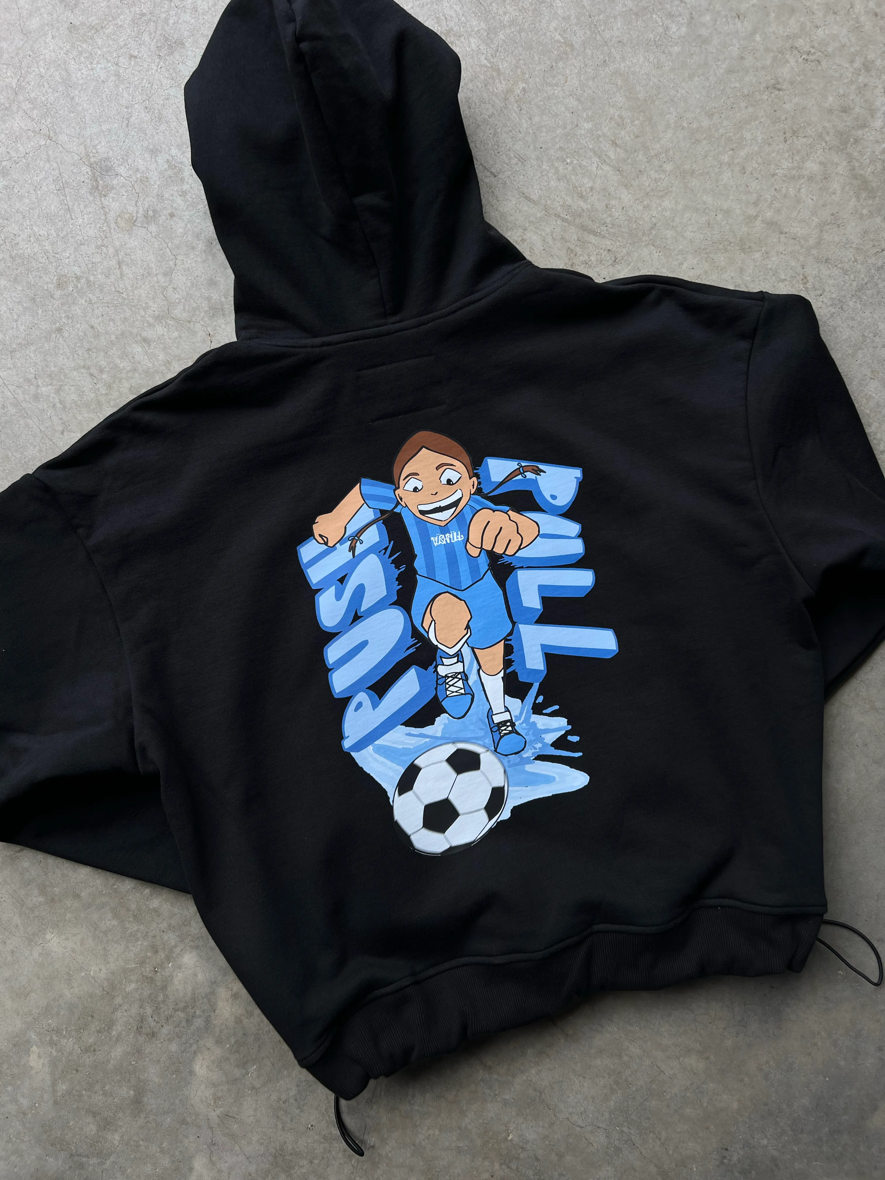 BLACK SOCCER GRAPHIC HOODIE