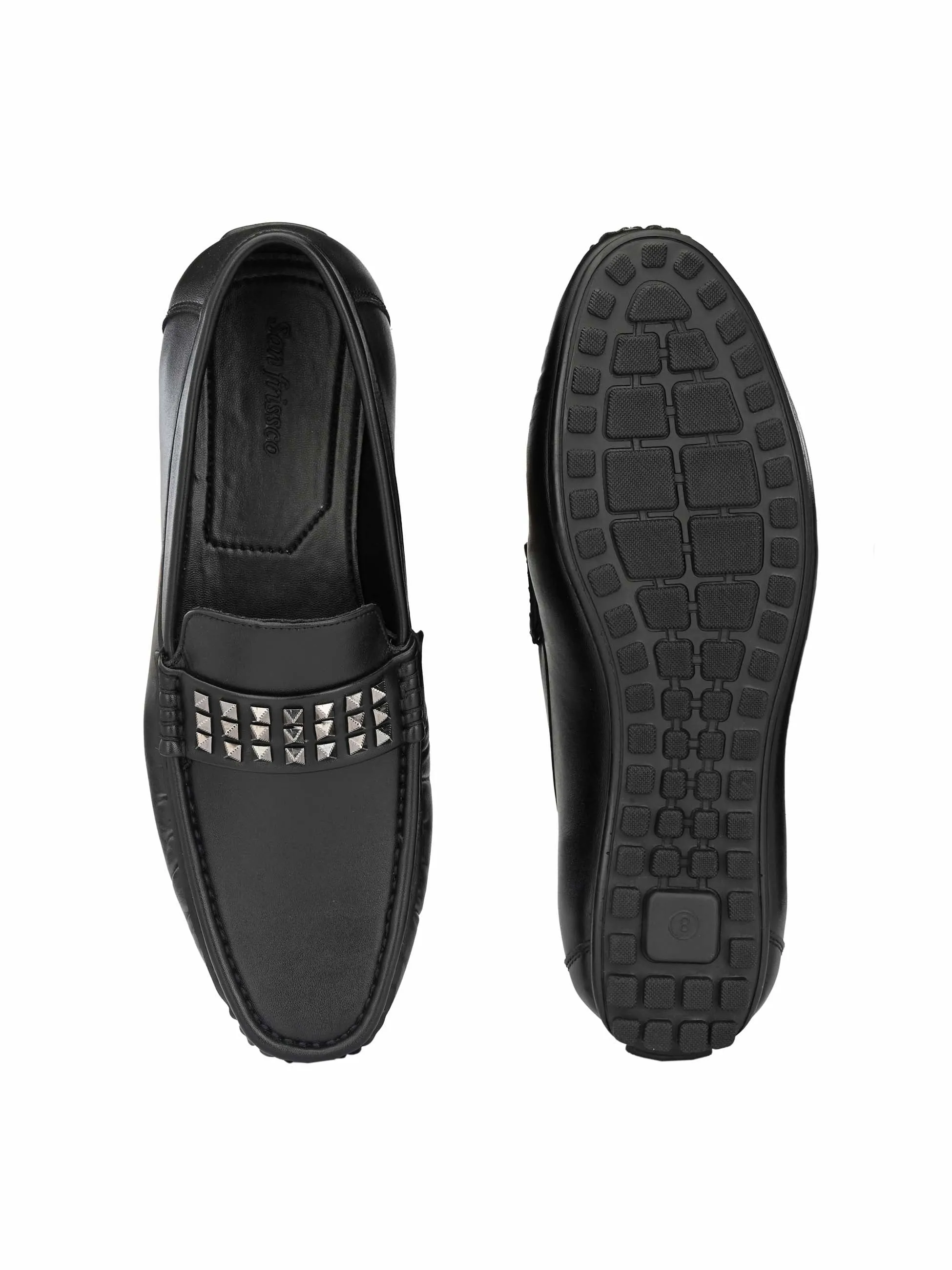 Black Studded Loafers