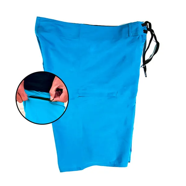 Board Shorts | Solid Neon Blue | Black SA Shield