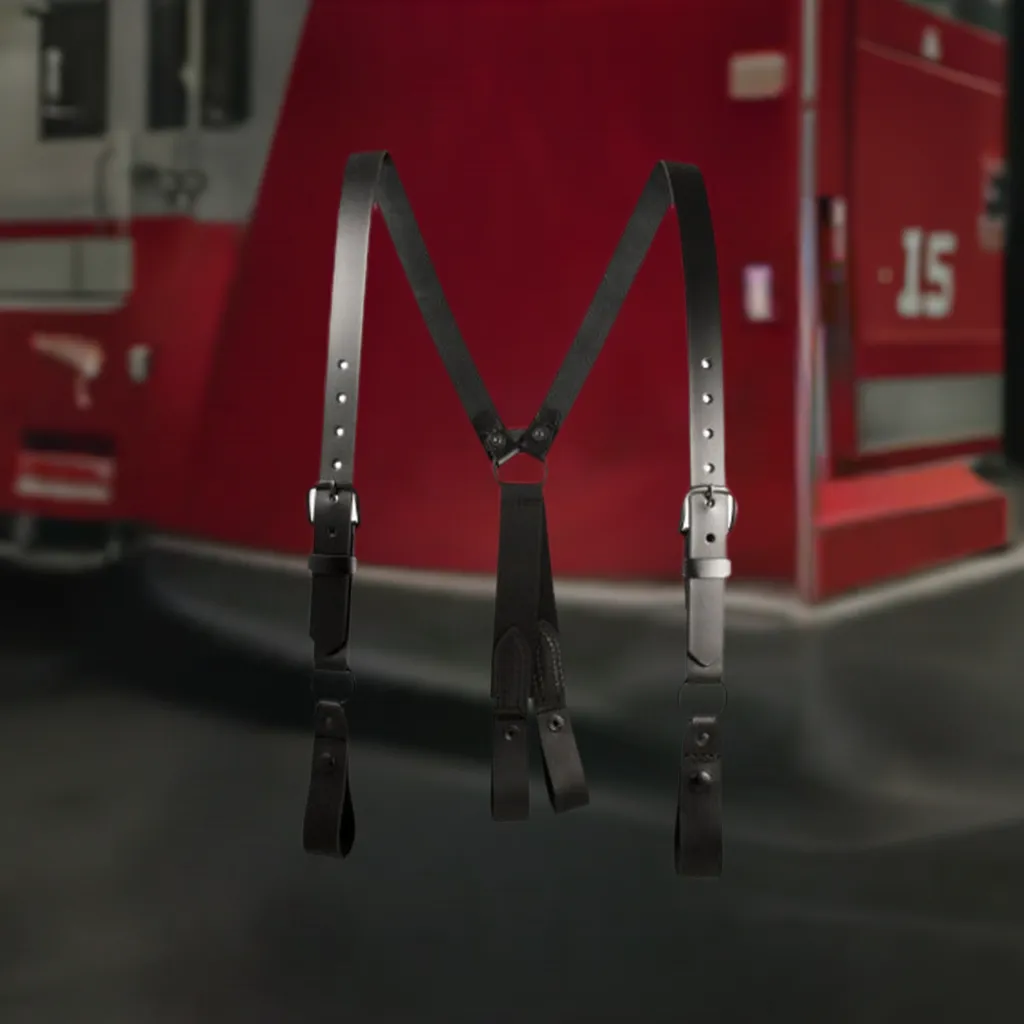 Boston Leather Police Leather Suspenders