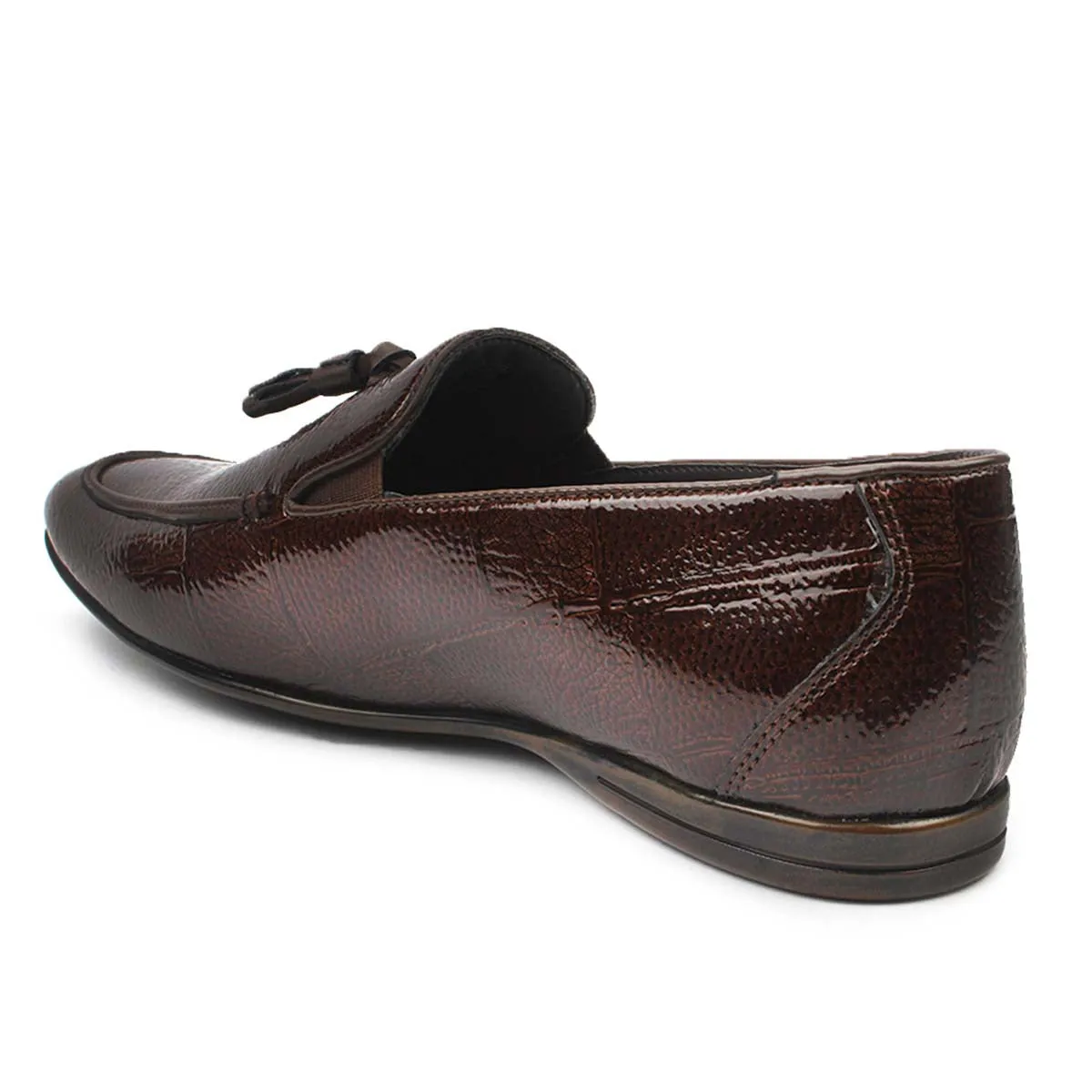 Brown Patent Tassel Loafers