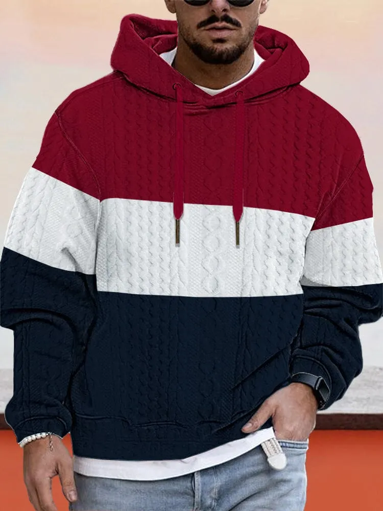 Casual Color Block Pullover Hoodie