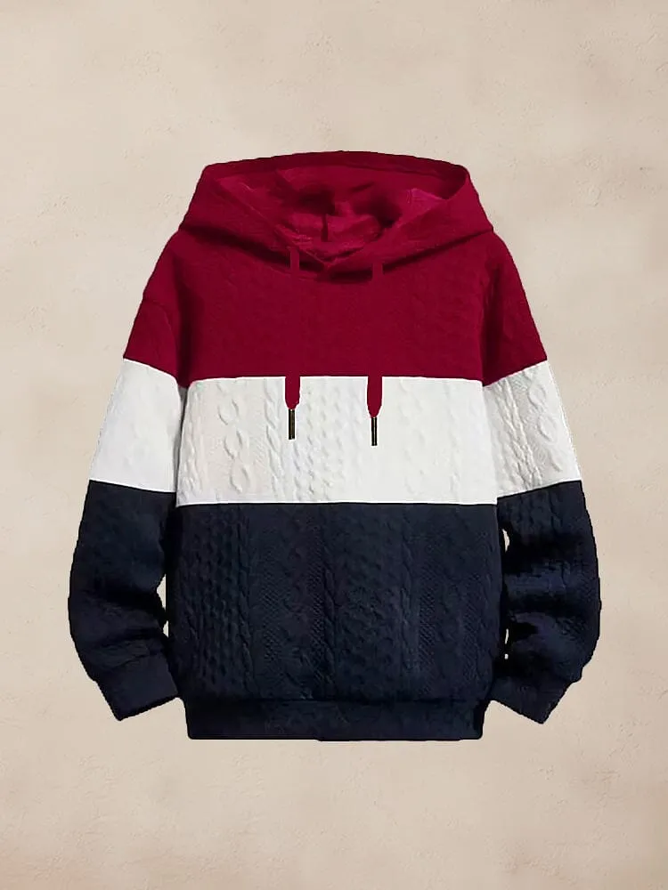 Casual Color Block Pullover Hoodie