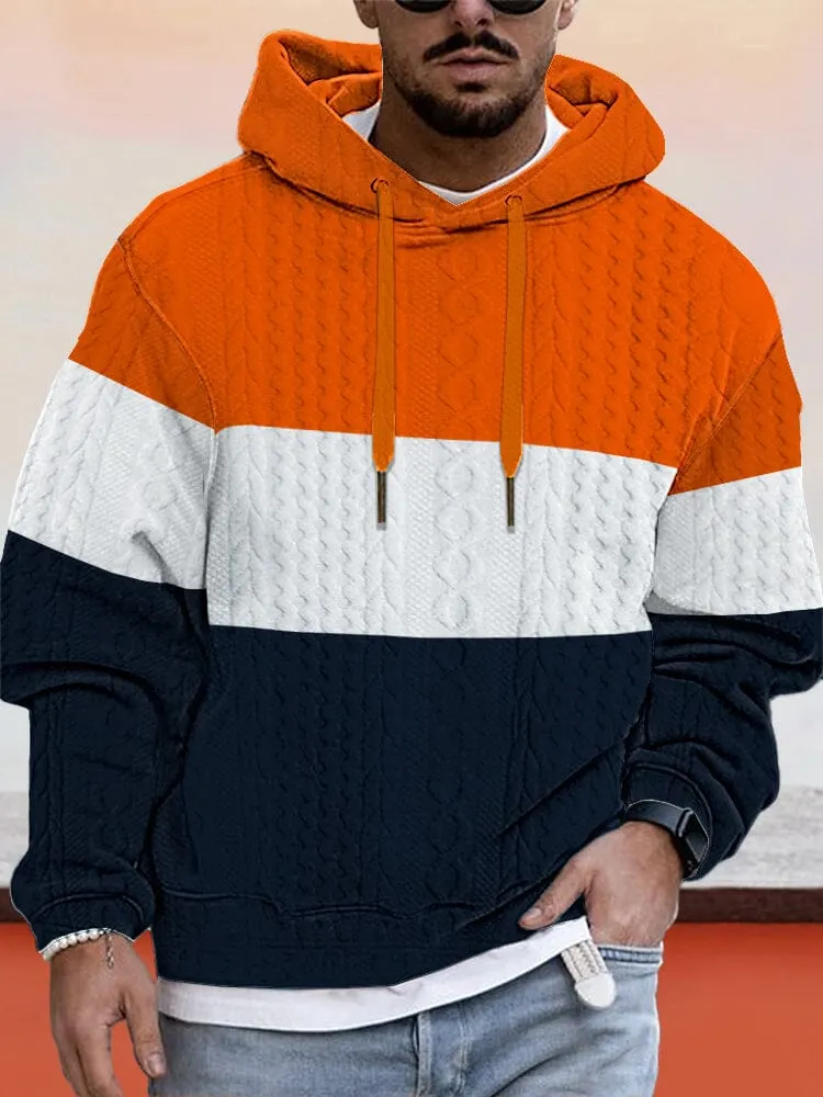 Casual Color Block Pullover Hoodie