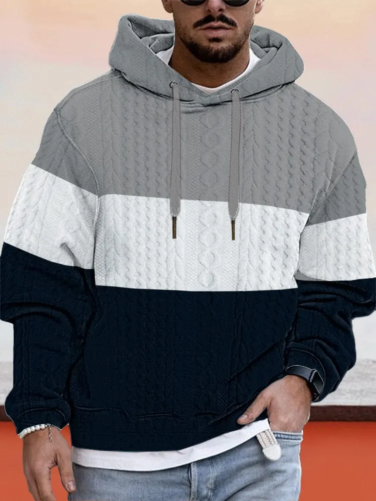 Casual Color Block Pullover Hoodie