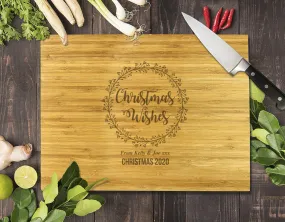 Christmas Wishes Bamboo Cutting Board 12x16"