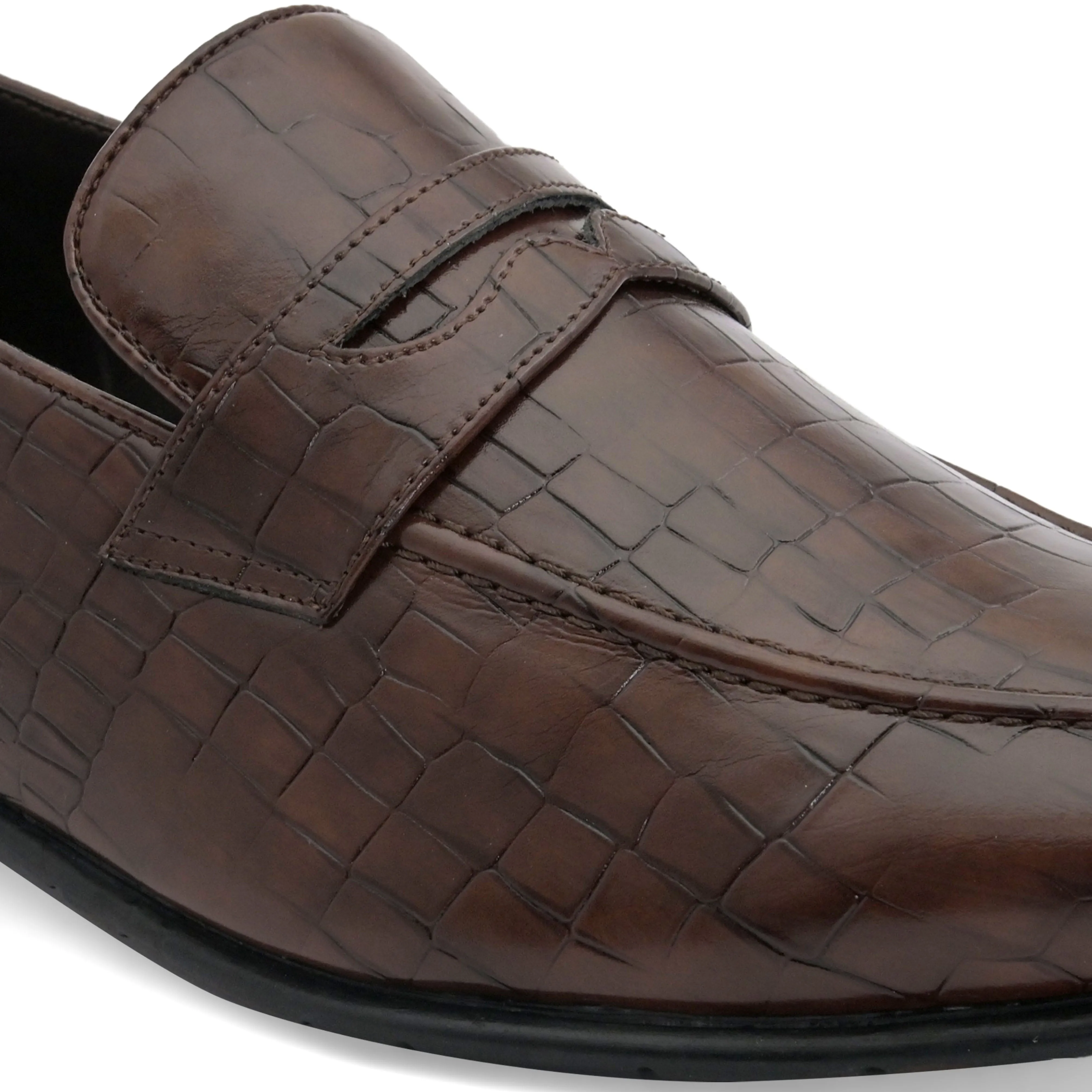 Clover Brown Penny Loafers