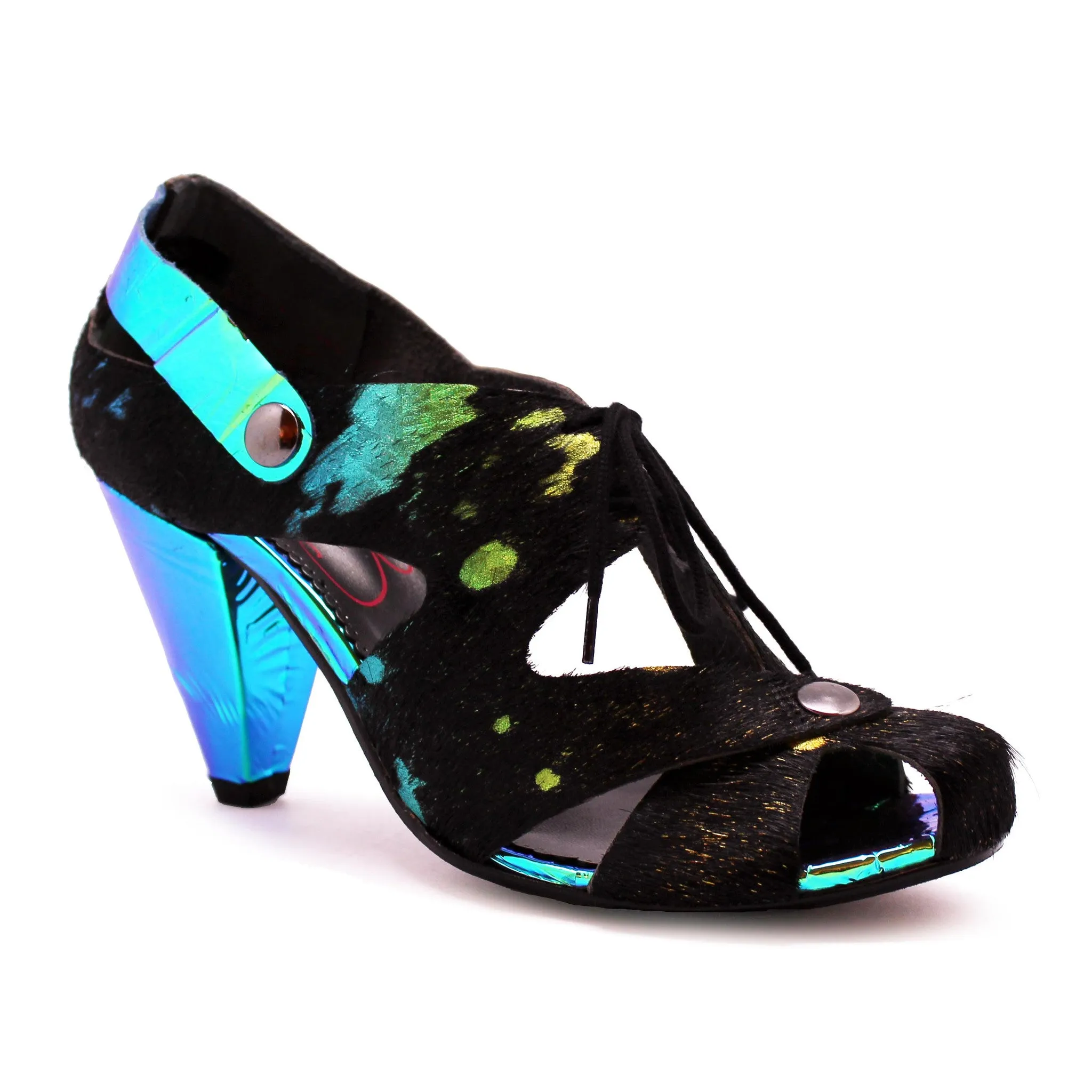 Coco - Black Rainbow Unicorn heel shoe