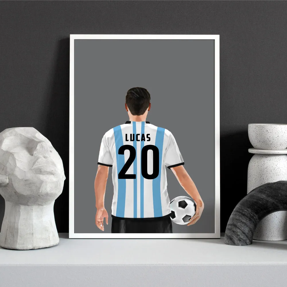 Custom Soccer Player -  Art Print