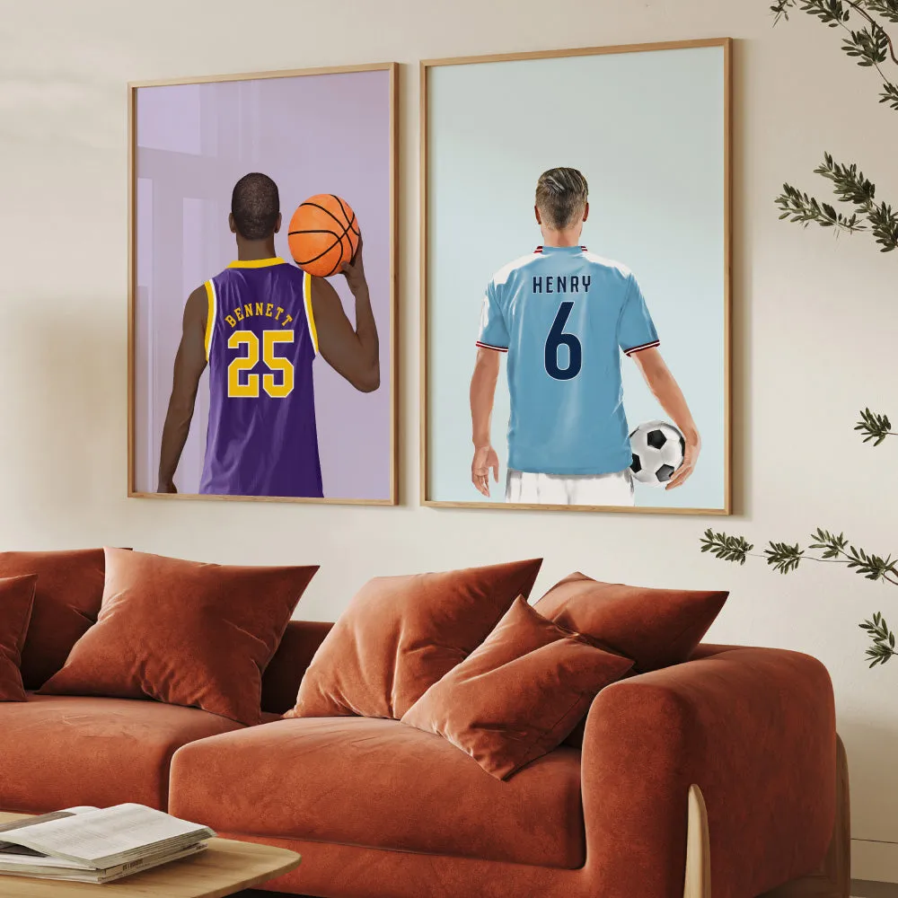 Custom Soccer Player -  Art Print