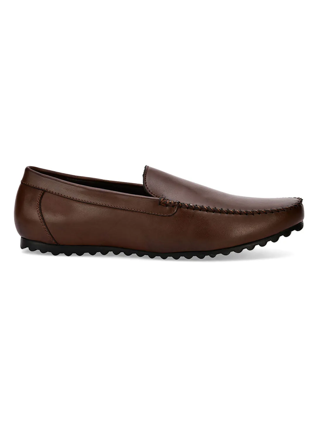 Dart Brown Solid Loafers