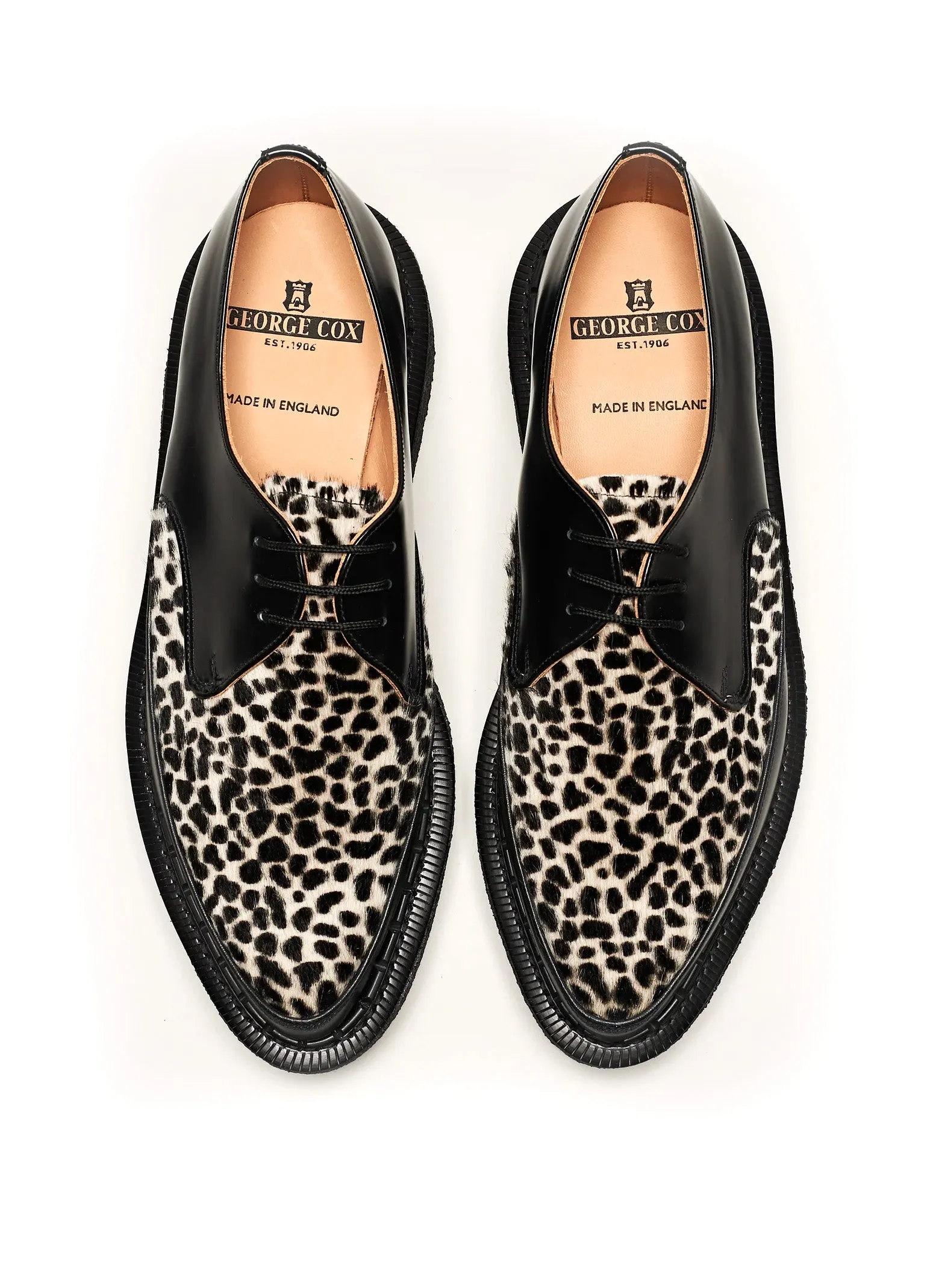 DIANO | Leather Shoe | Black/Leopard