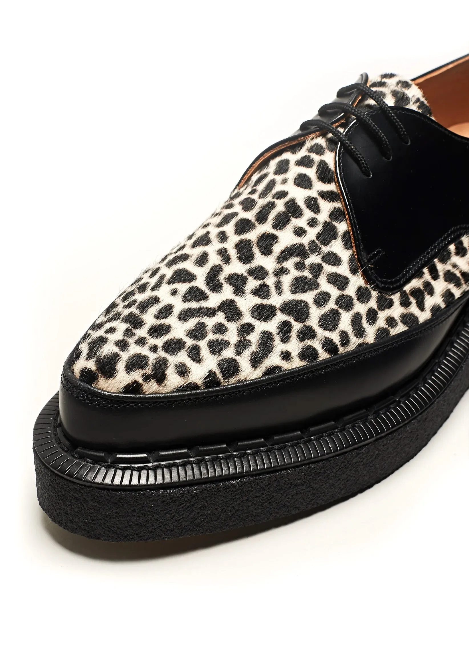 DIANO | Leather Shoe | Black/Leopard