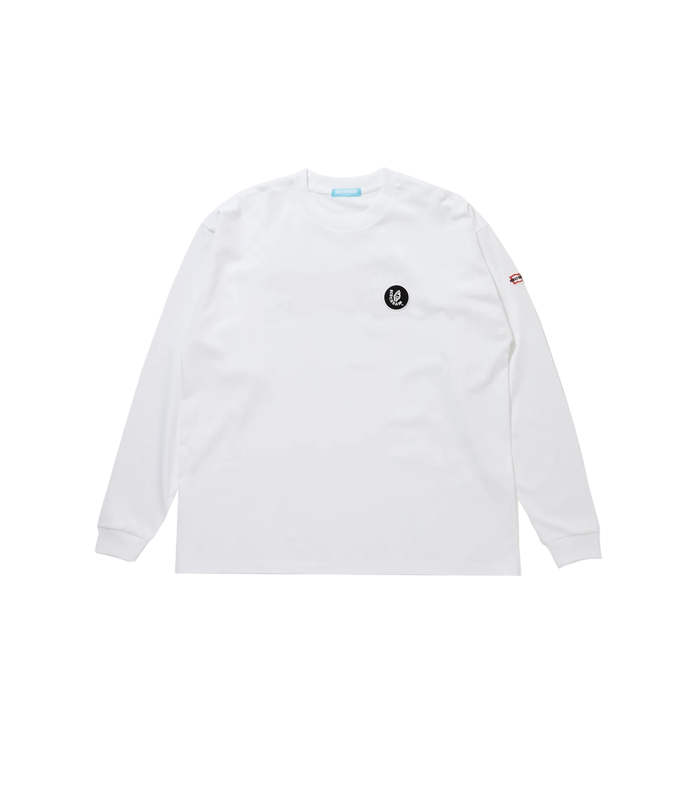 EMBROIDERED RUNNING DOG L/S T-SHIRT - WHITE