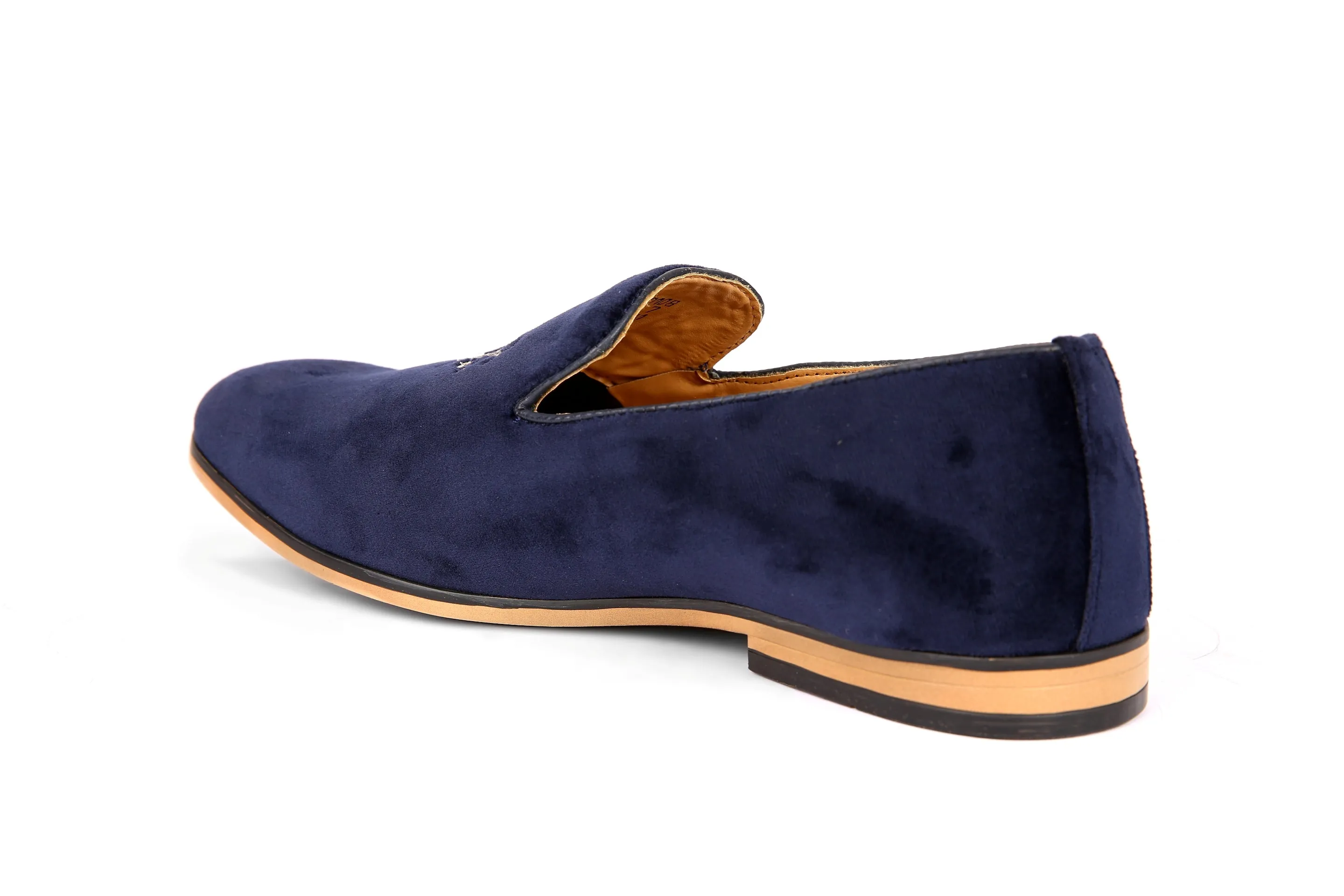 Emprie Blue Embroidered Loafers