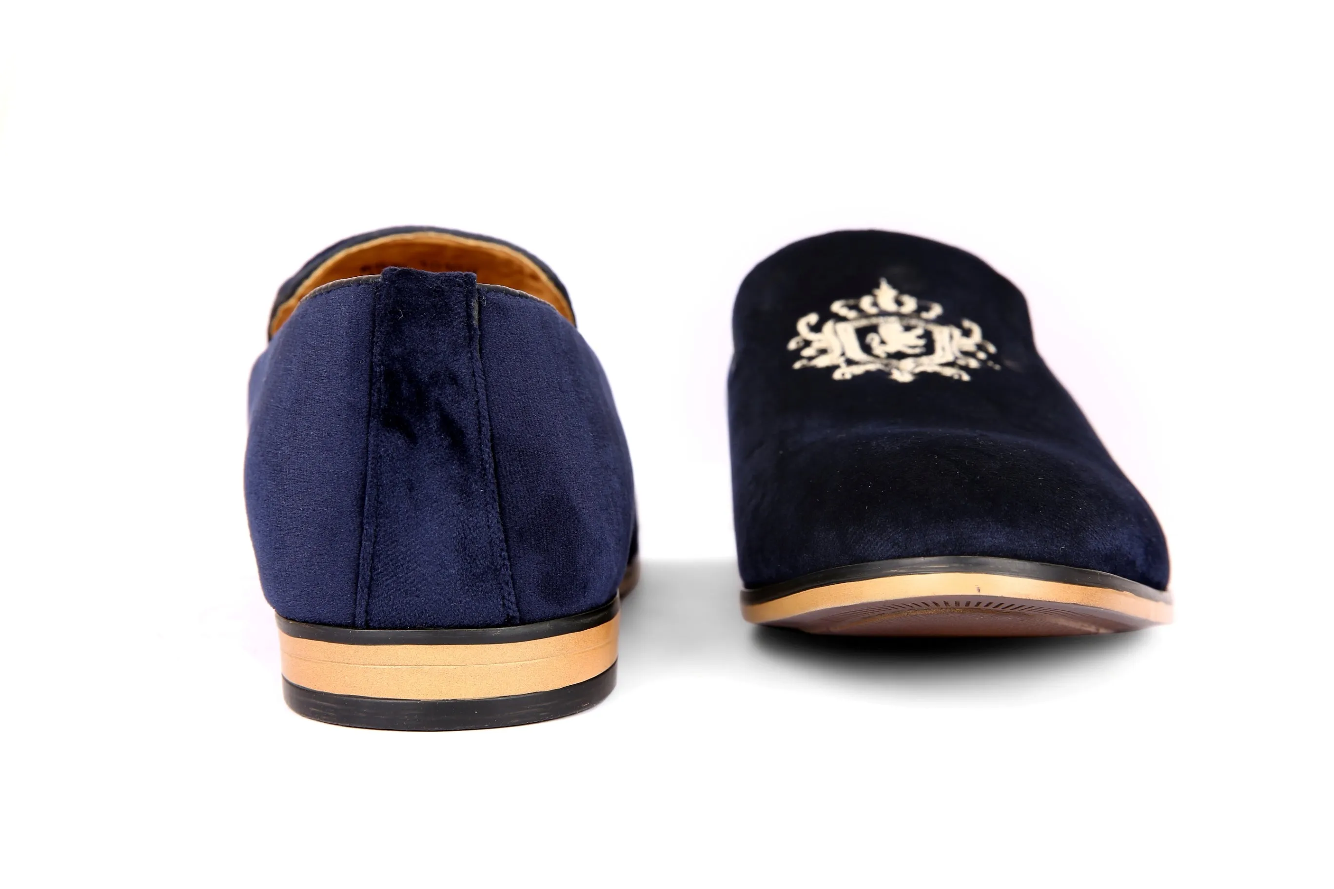 Emprie Blue Embroidered Loafers