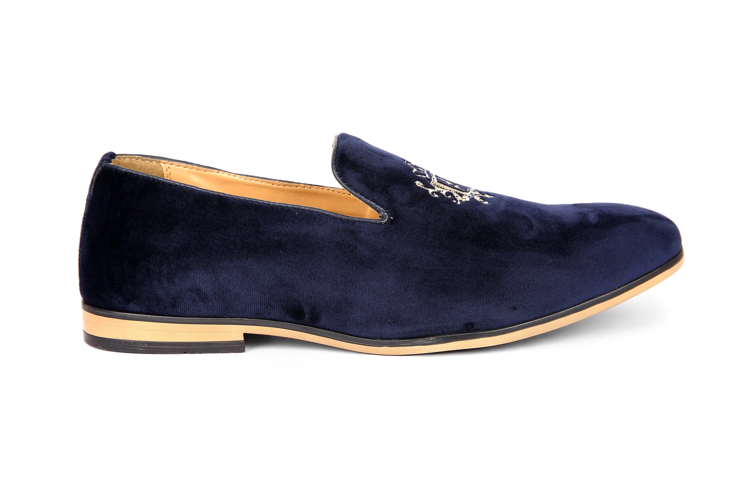 Emprie Blue Embroidered Loafers