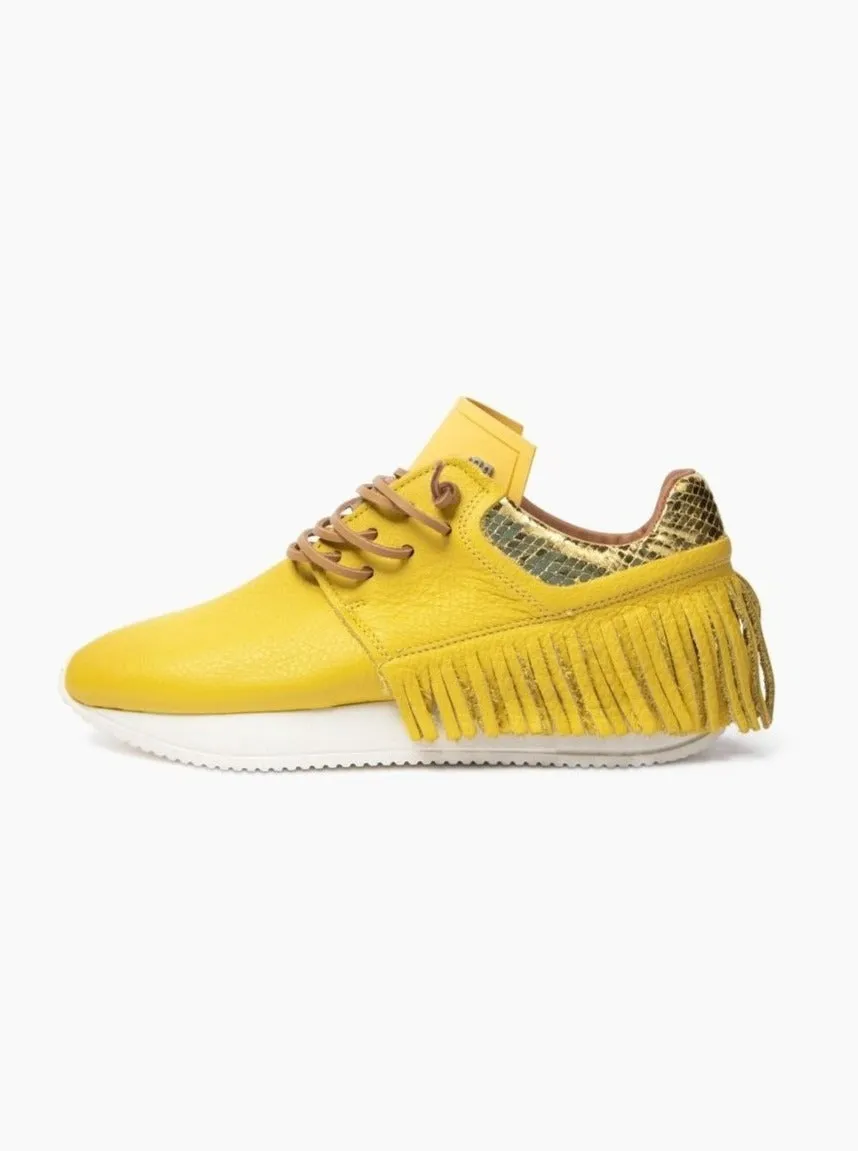 Esseutesse Leather Fringe Sneaker - Limoncello