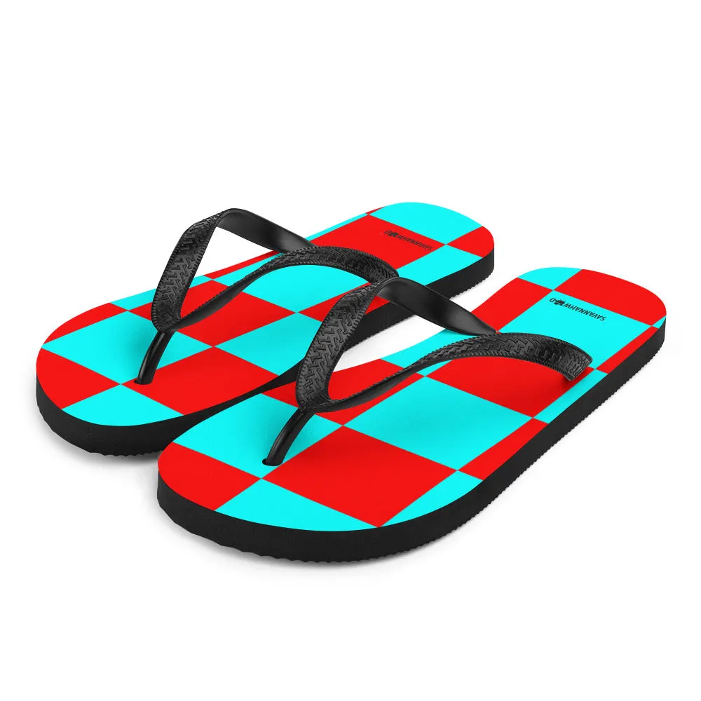 Flip-Flops Teal and Red