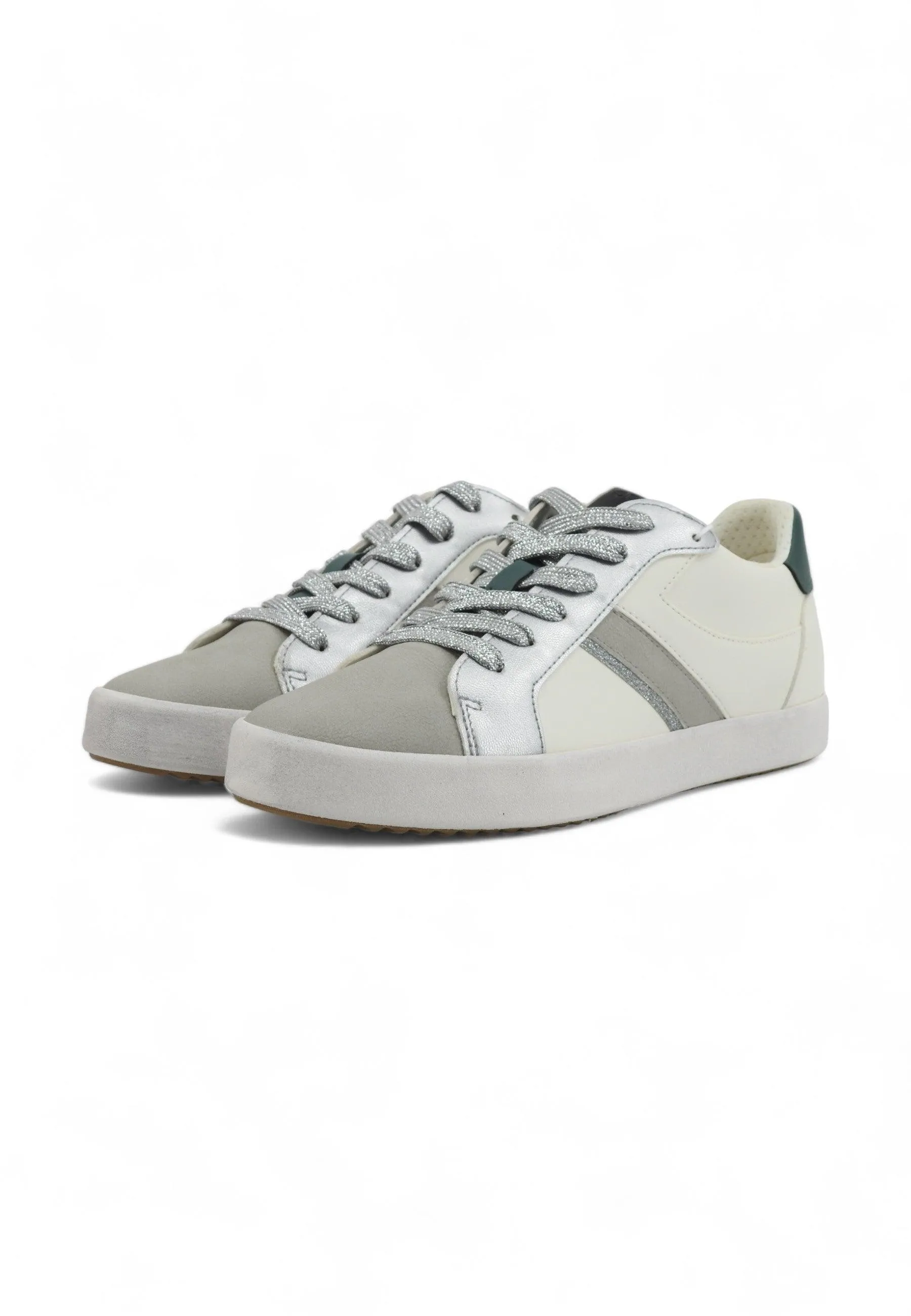 GEOX Blomiee Sneaker Donna Optic White Green D456HC000BCC1R3X