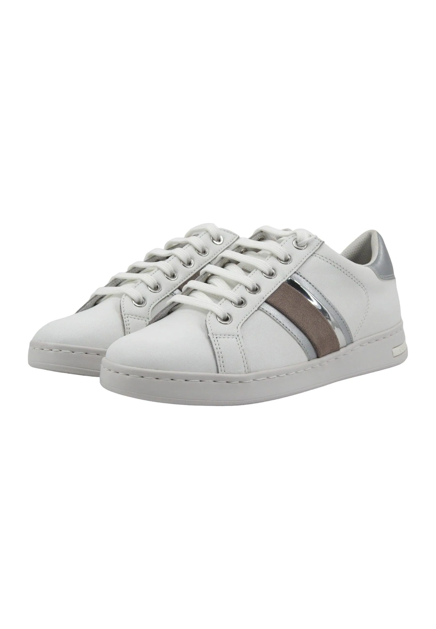 GEOX Jaysen Sneaker Donna White Silver D361BE085NFC0007