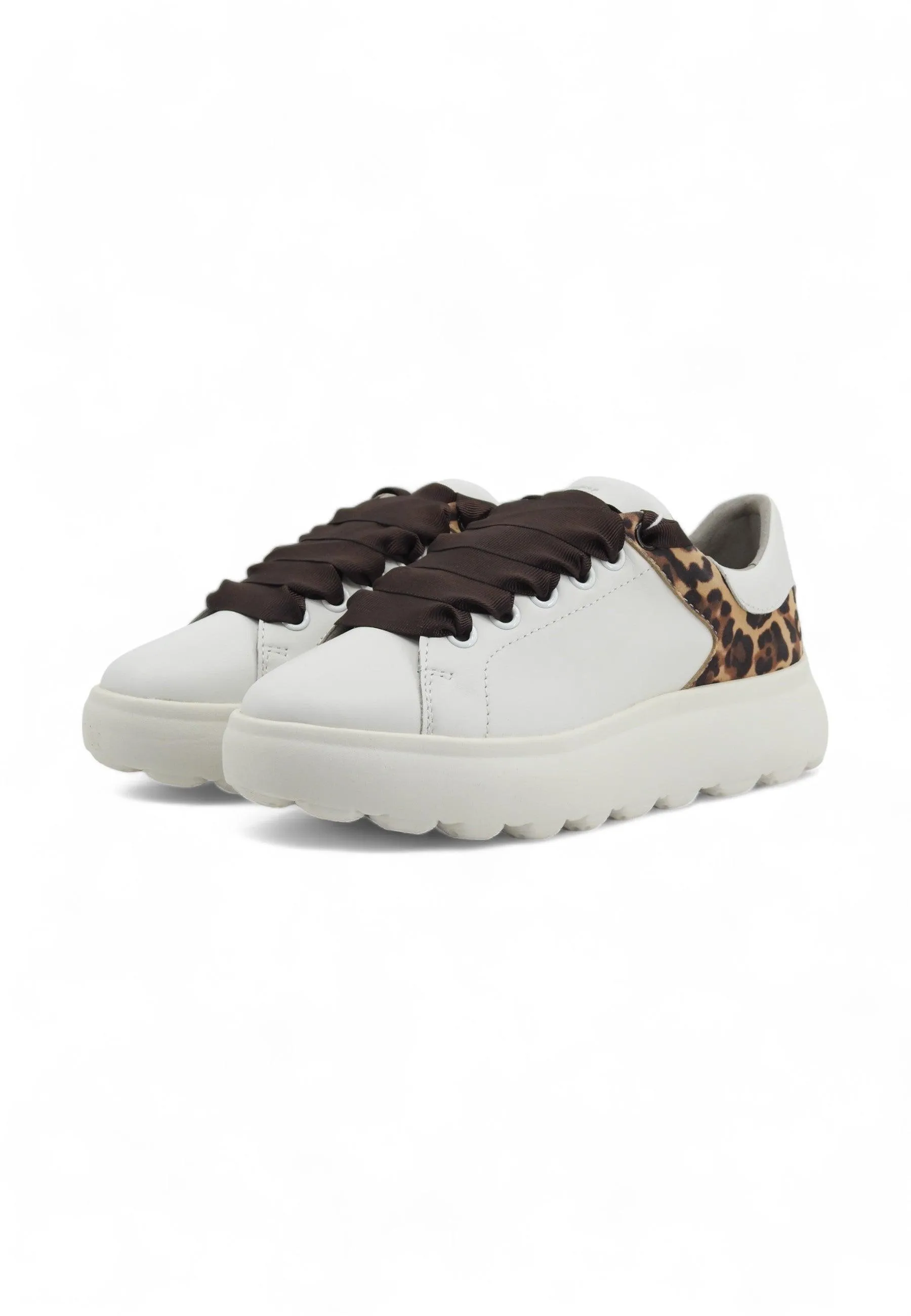 GEOX Spherica Sneaker Donna White Brown D45TCE08521C1224