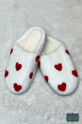 Heart Slippers - Red Mini Hearts