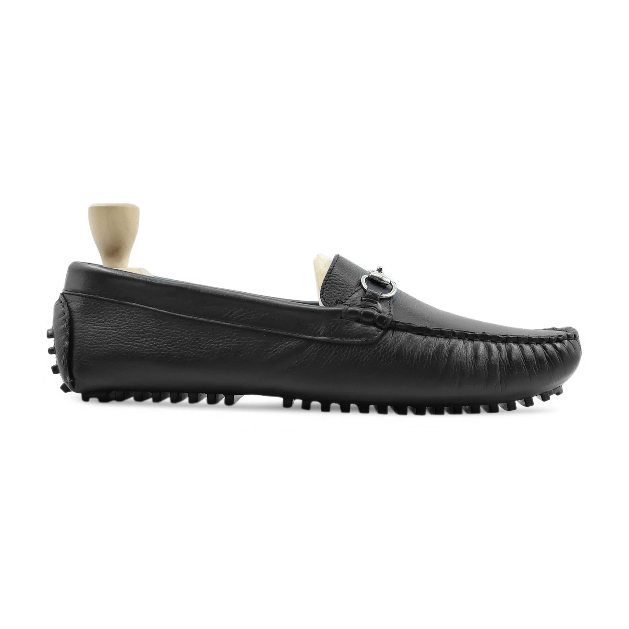 Helens - Men's Black Pebble Grain Driver Shoe