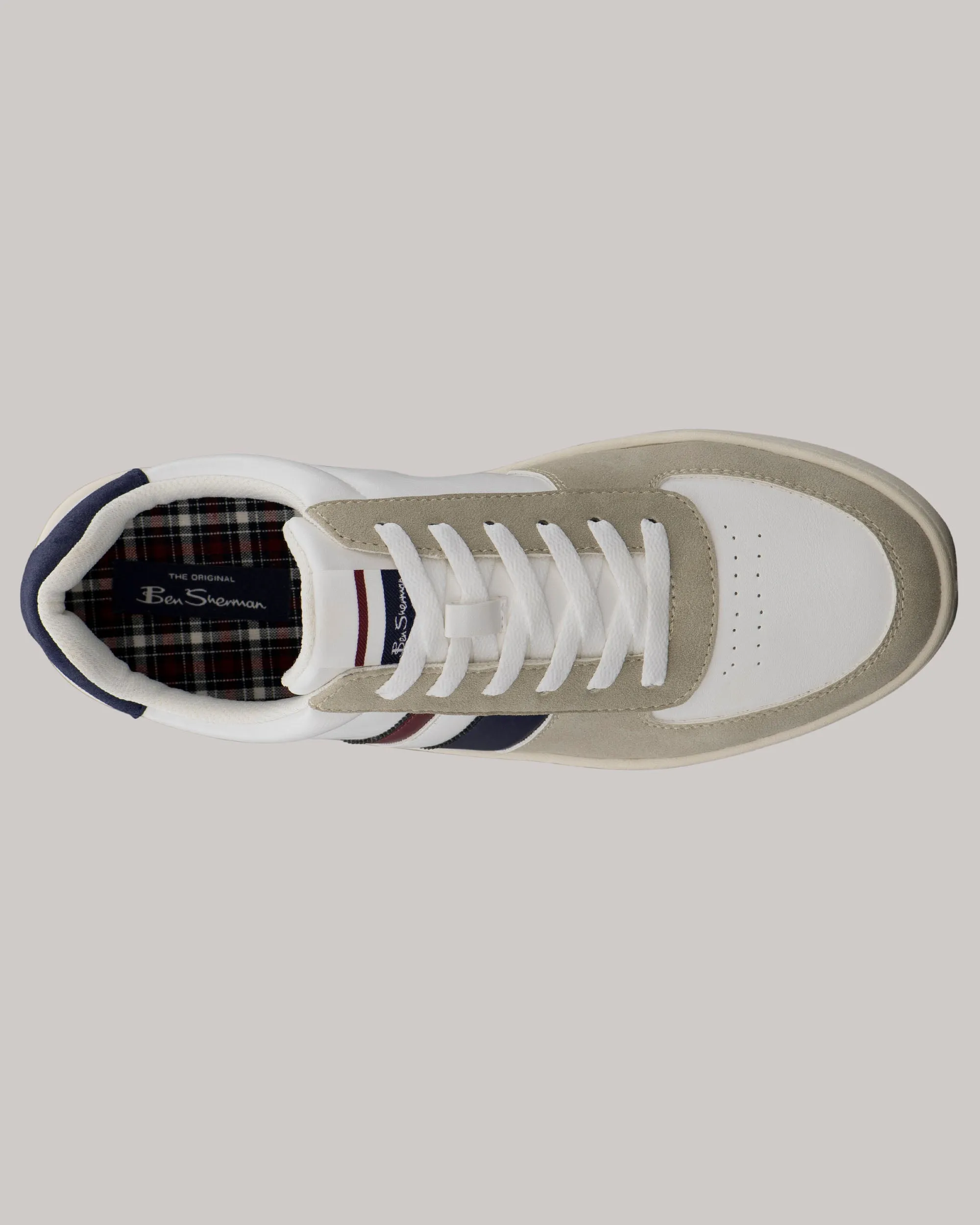 Hyde Navy Stripe Sneaker - White