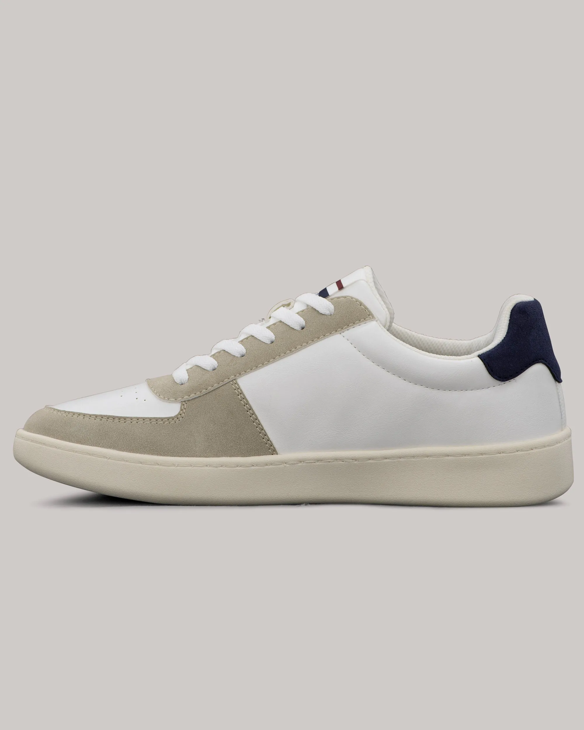 Hyde Navy Stripe Sneaker - White