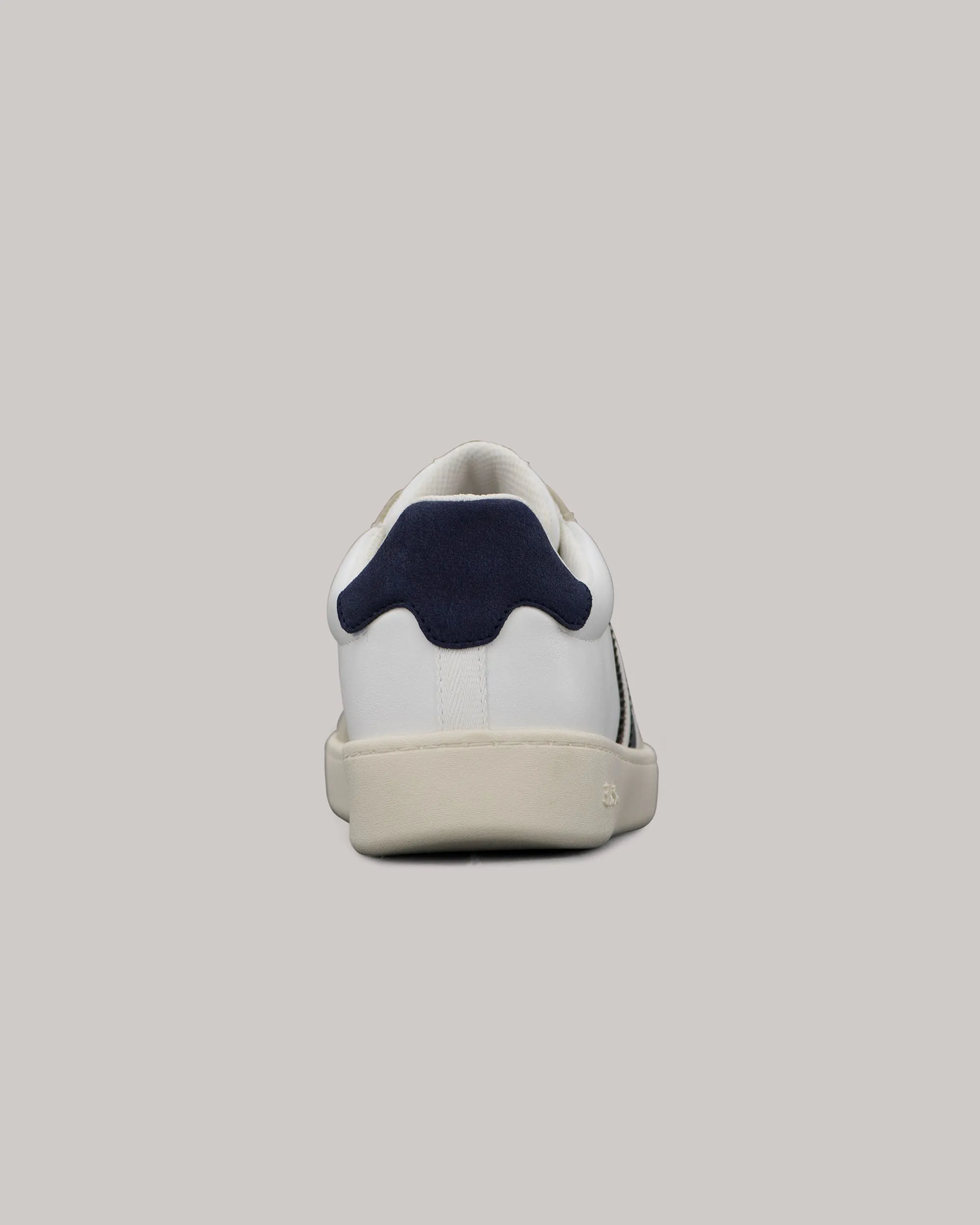 Hyde Navy Stripe Sneaker - White