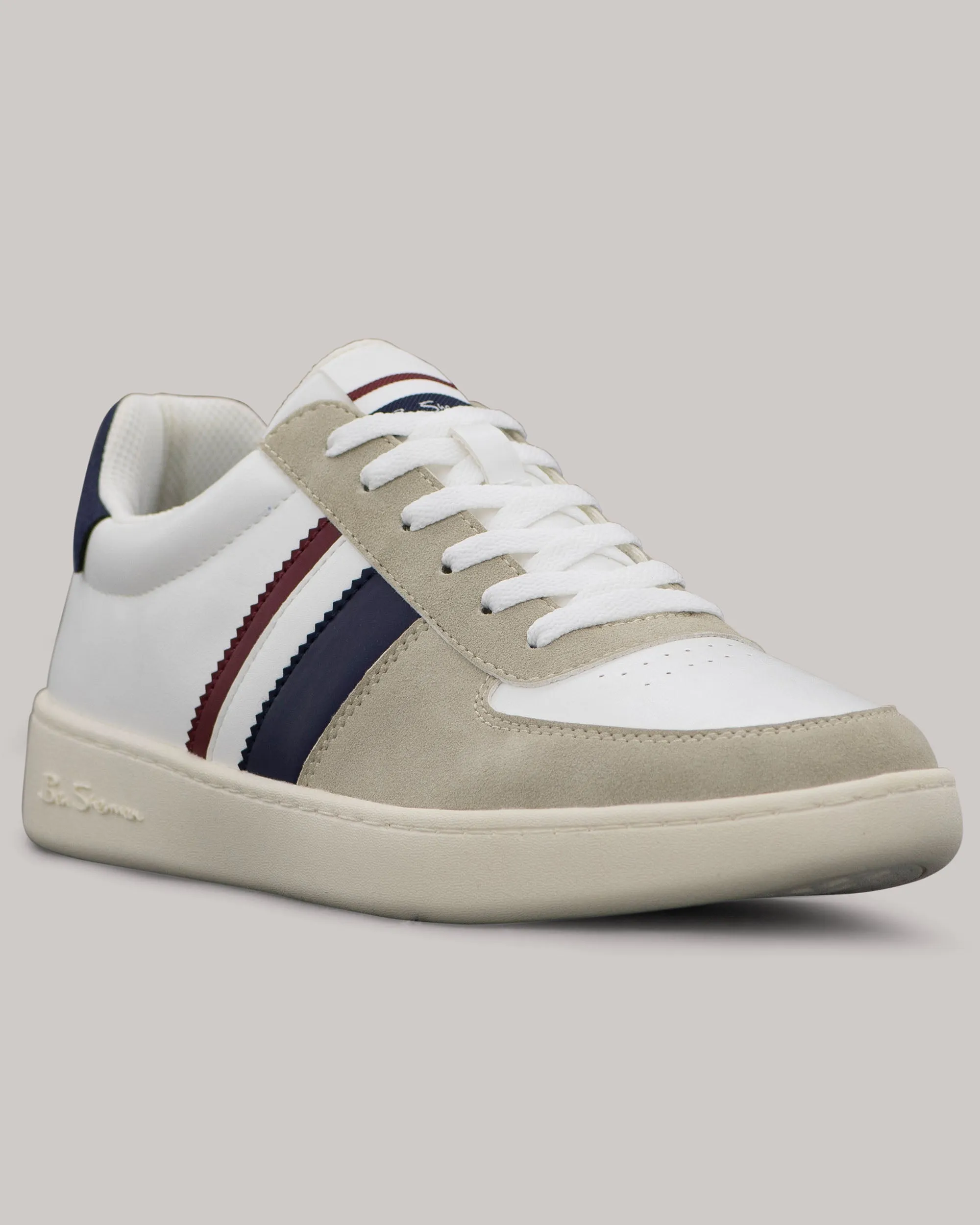 Hyde Navy Stripe Sneaker - White