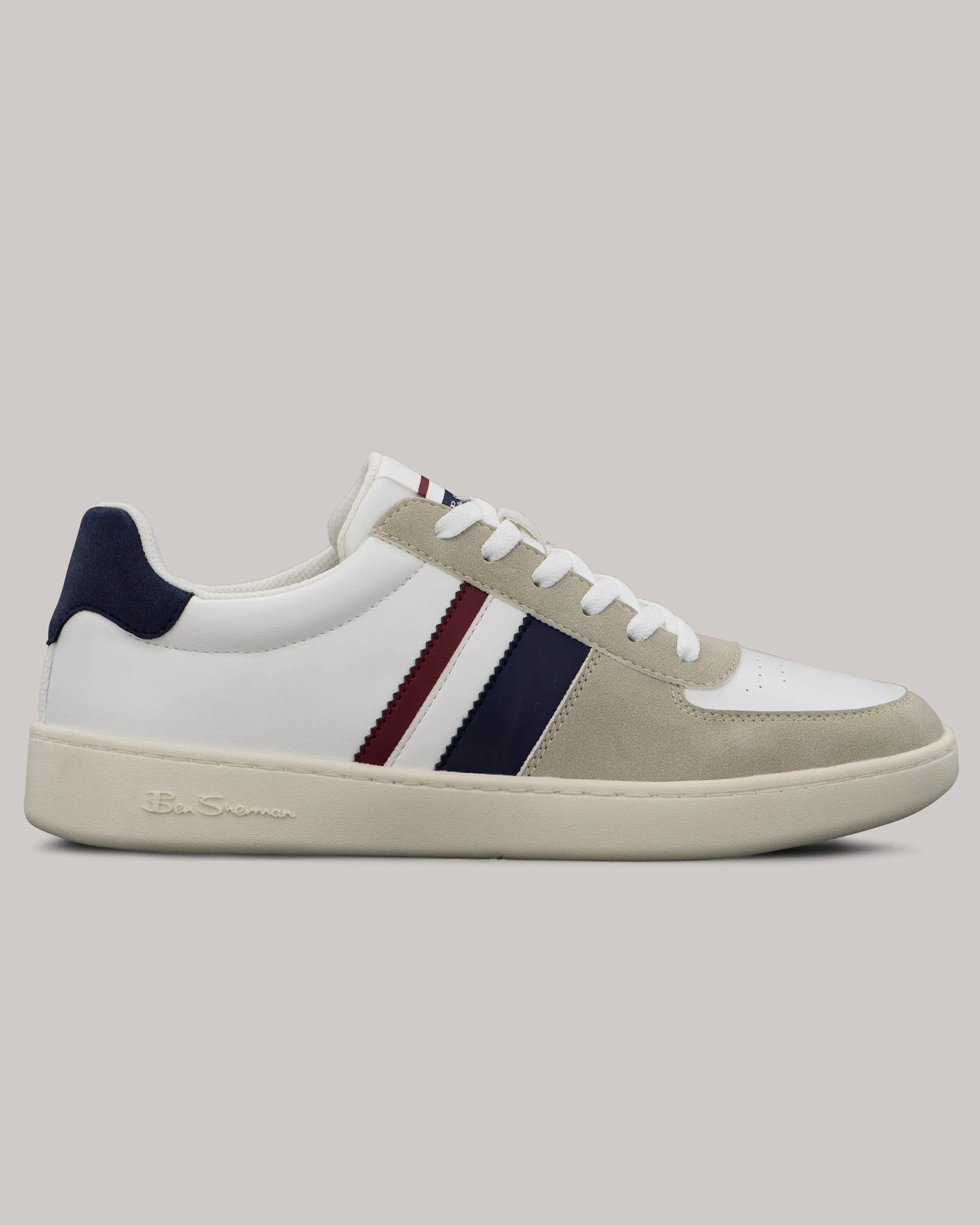 Hyde Navy Stripe Sneaker - White