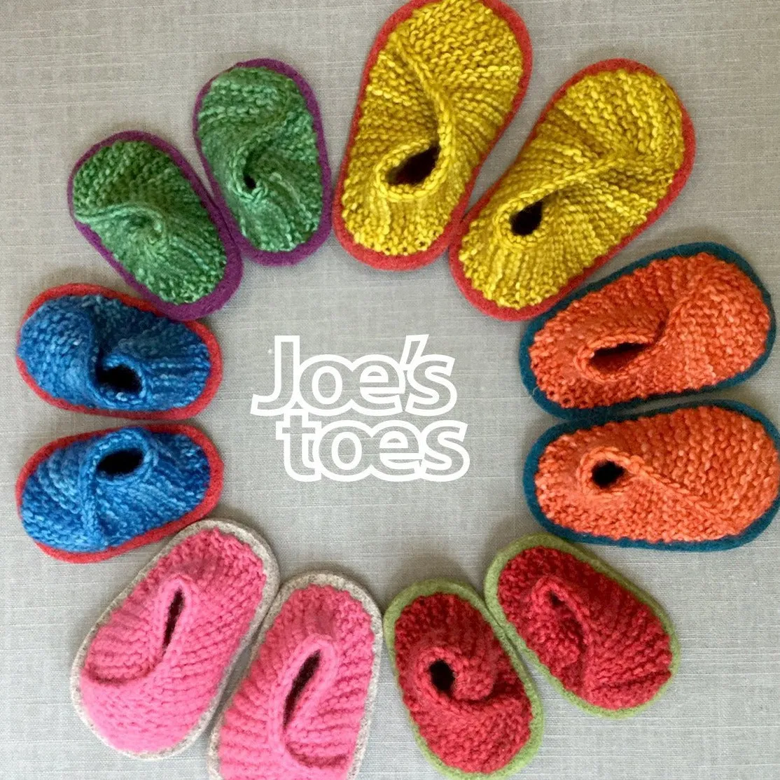 Joe's Toes Baby crossover knitted slippers kit "Everything but the yarn"