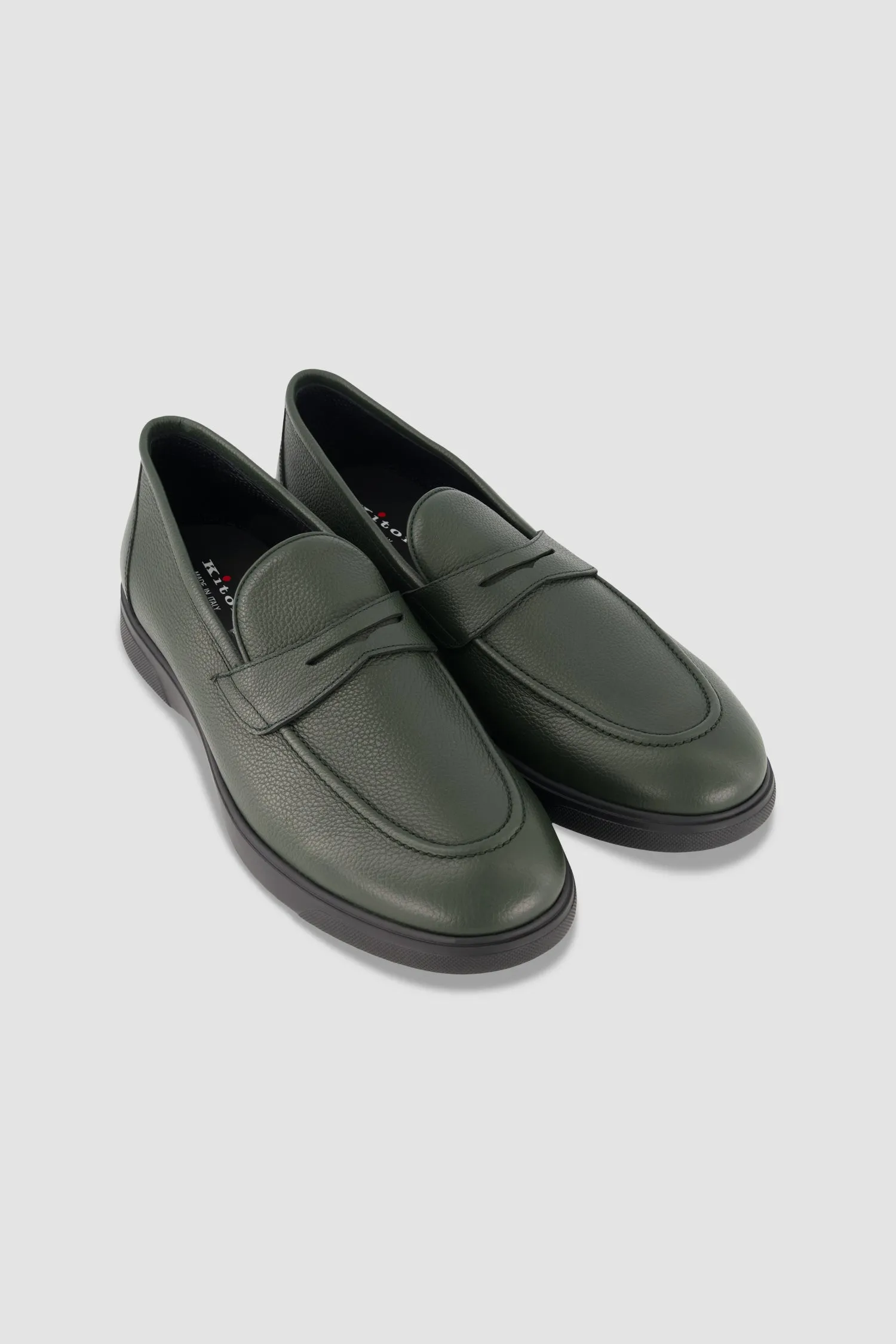 Kiton GreenFinch Leather Loafers