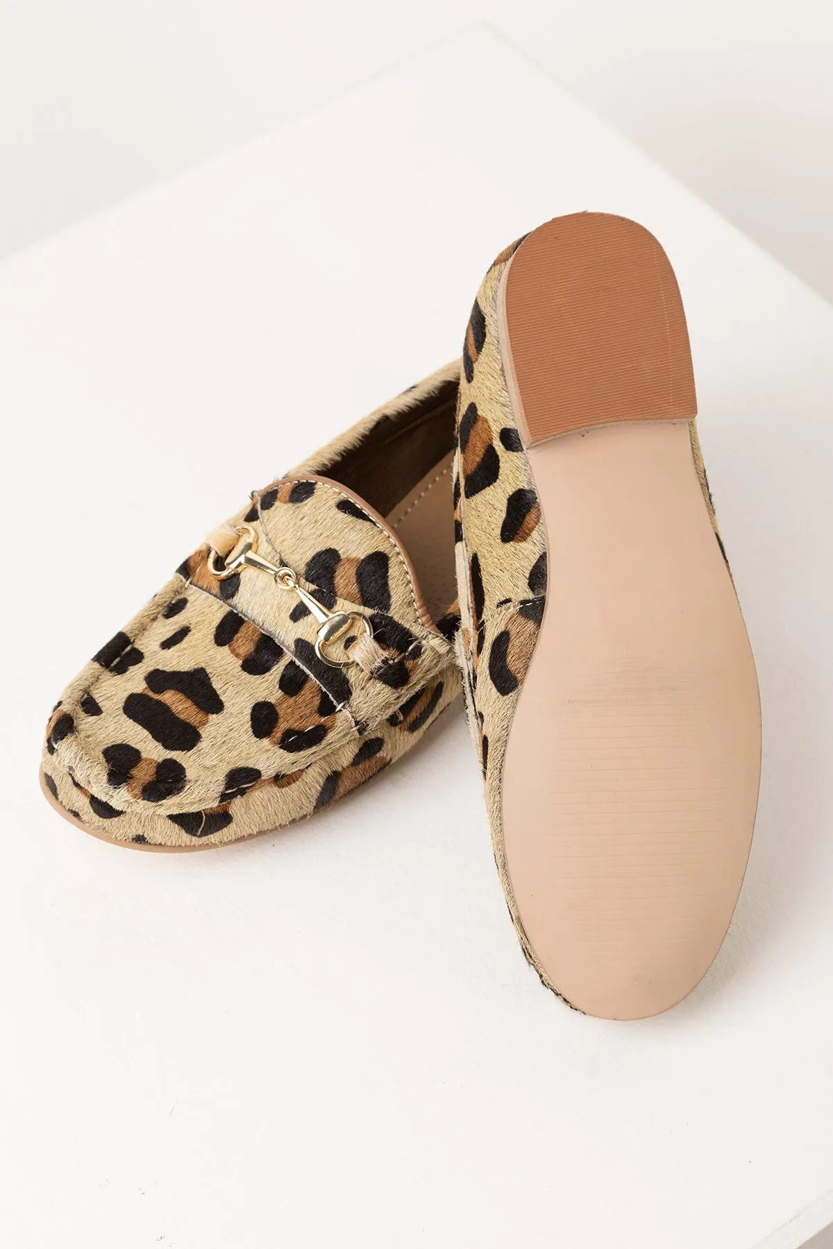 Ladies Leopard Print Loafers - Wrelton